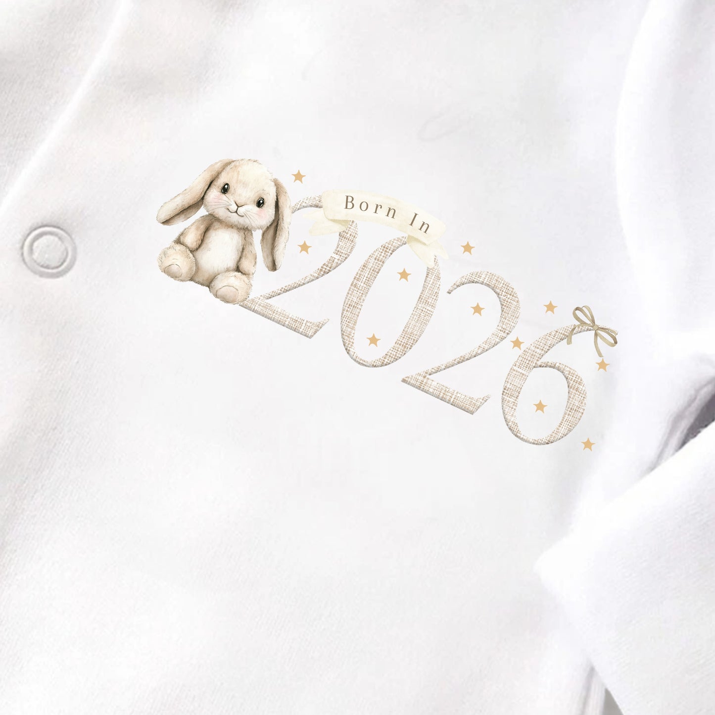 Born in 2026 Baby Vest & Sleepsuit Gift Set – Bunny Design