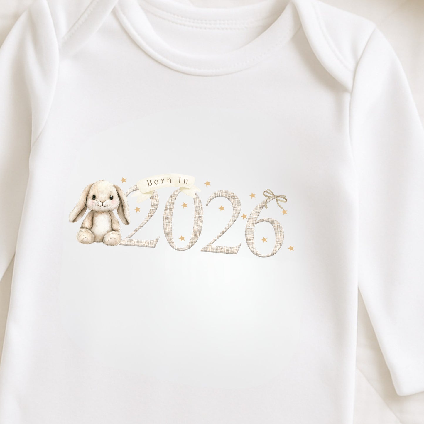 Born in 2026 Baby Vest & Sleepsuit Gift Set – Bunny Design