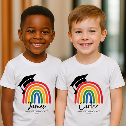 Rainbow Nursery & Preschool Graduate Personalised T-shirt