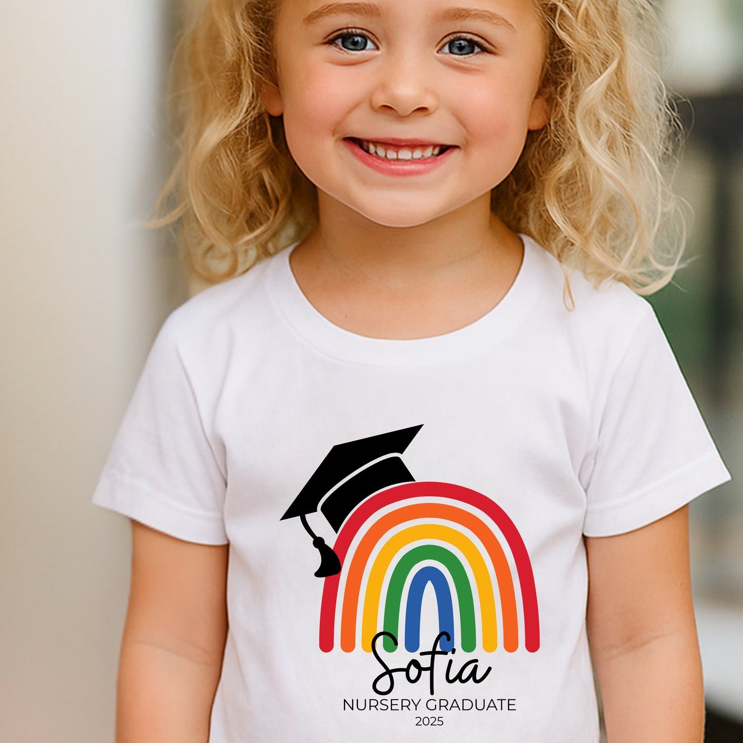Rainbow Nursery & Preschool Graduate Personalised T-shirt