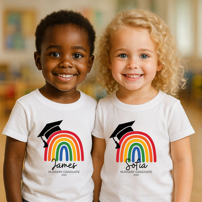 Rainbow Nursery & Preschool Graduate Personalised T-shirt