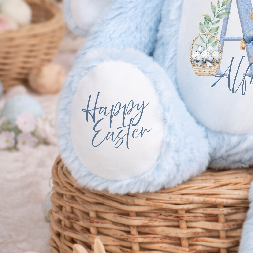 Personalised Easter Flopsy Bunny Plush - Initial & Name