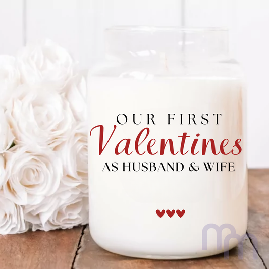 'Our First Valentines as' Jar Candle