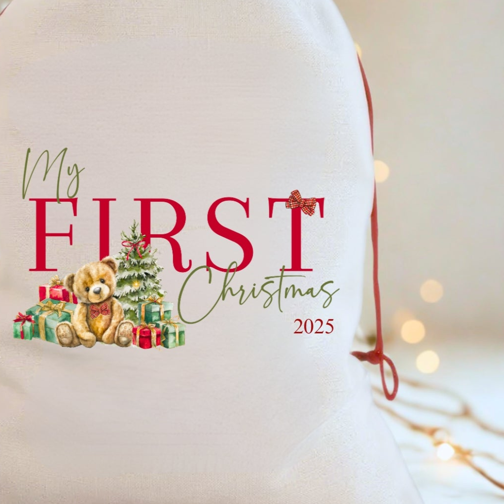 Baby's First Christmas Sleepsuit - 2025 Teddy Baby Pyjamas