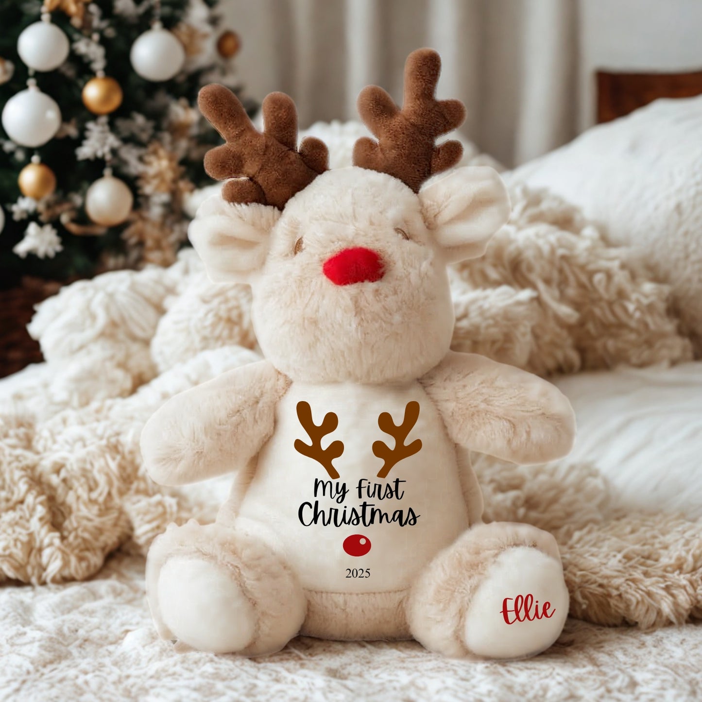 My First Christmas Baby Sleepsuit & Vest Set 2025 – Reindeer Design