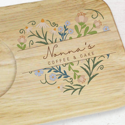 Personalised Tea & Biscuit Board - Floral Design