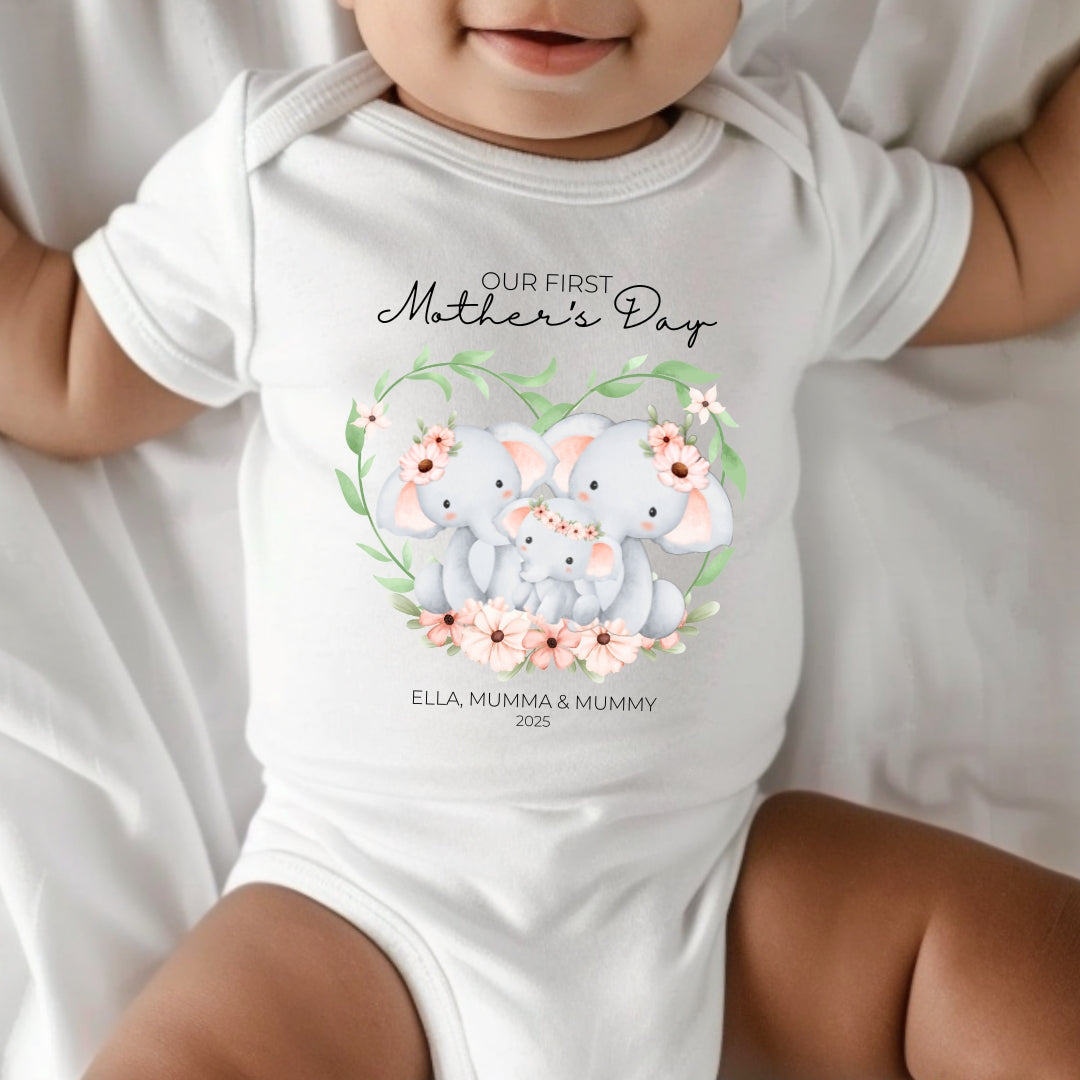 Personalised Two Mummy's First Mother's Day Baby Vest