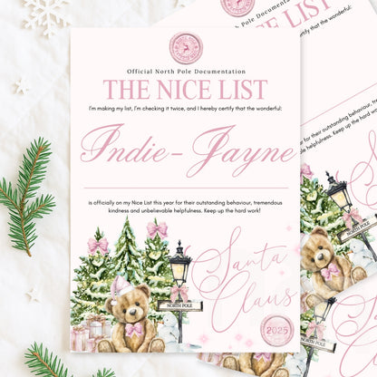 You're on the Nice List Letter from Santa