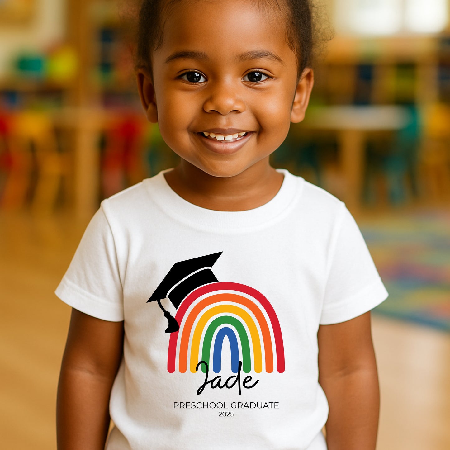 Rainbow Nursery & Preschool Graduate Personalised T-shirt