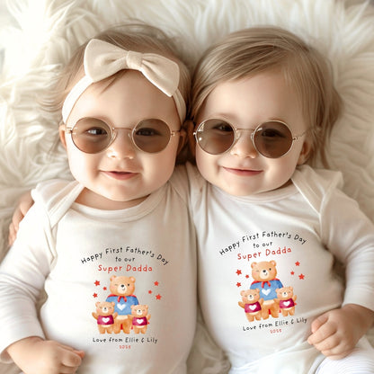 Personalised Father's Day Super Dad Baby Sleepsuit